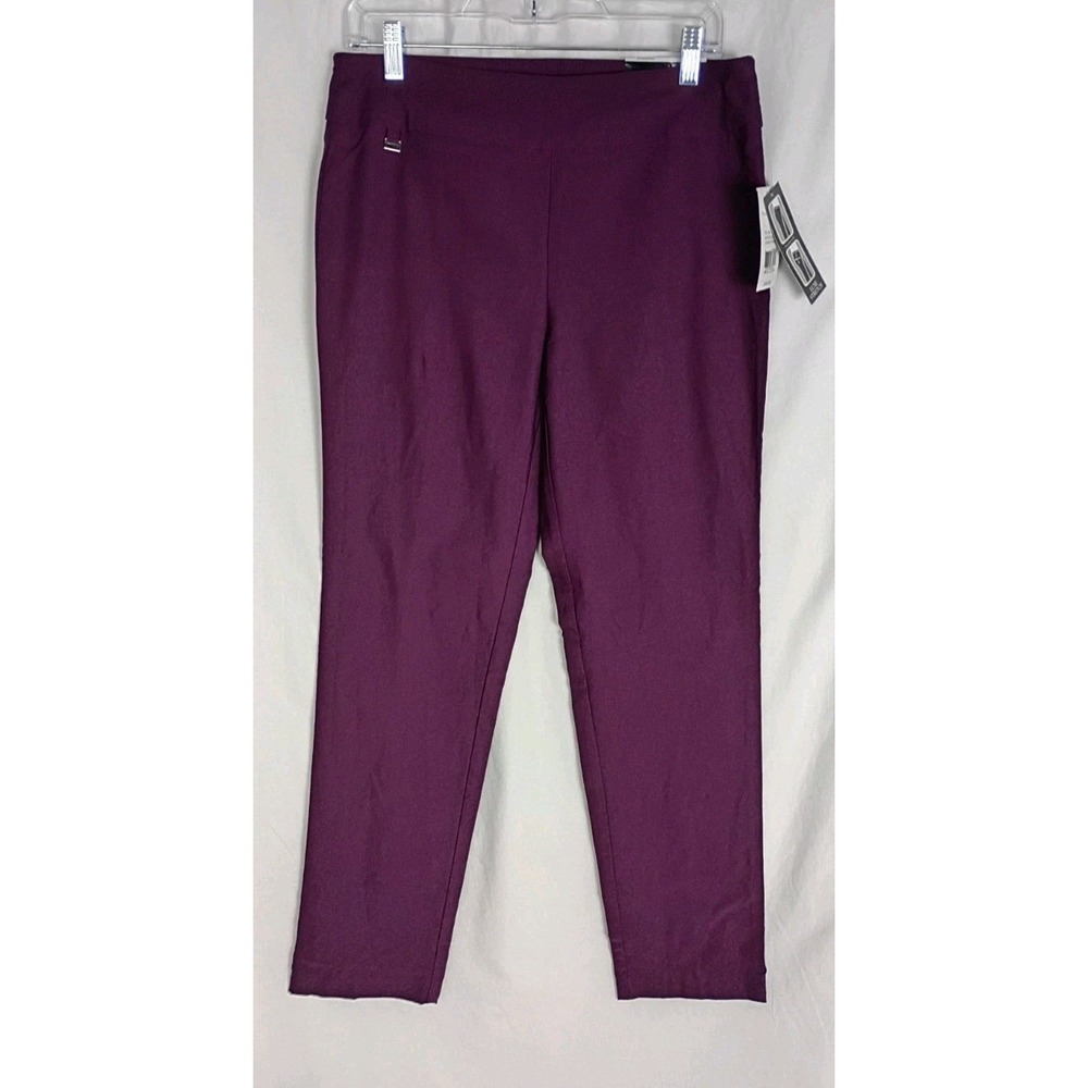 Kim Rogers Ladies Burgundy Dress Pants Luxe Stretch Sz 8 NWT Pull On
